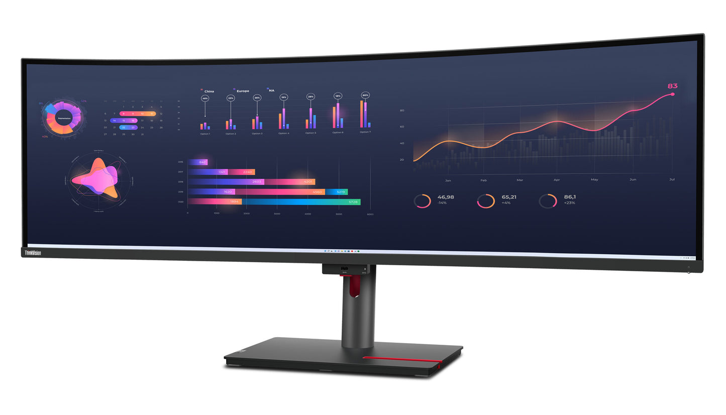 Lenovo ThinkVision P49w-30 LED display 124,5 cm (49") 5120 x 1440 pixlar DQHD Svart