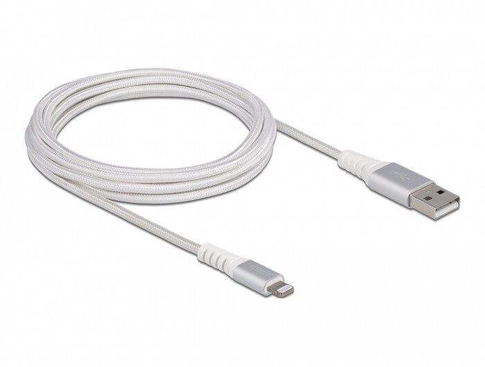 DeLOCK 83003 mobiltelefonkablar Silver, Vit 3 m USB A Lightning