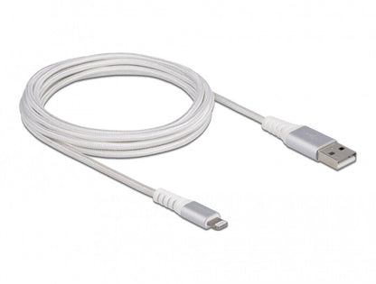 DeLOCK 83003 mobiltelefonkablar Silver, Vit 3 m USB A Lightning