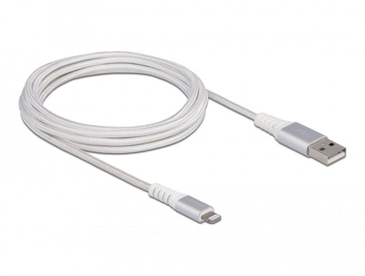 DeLOCK 83003 mobiltelefonkablar Silver, Vit 3 m USB A Lightning