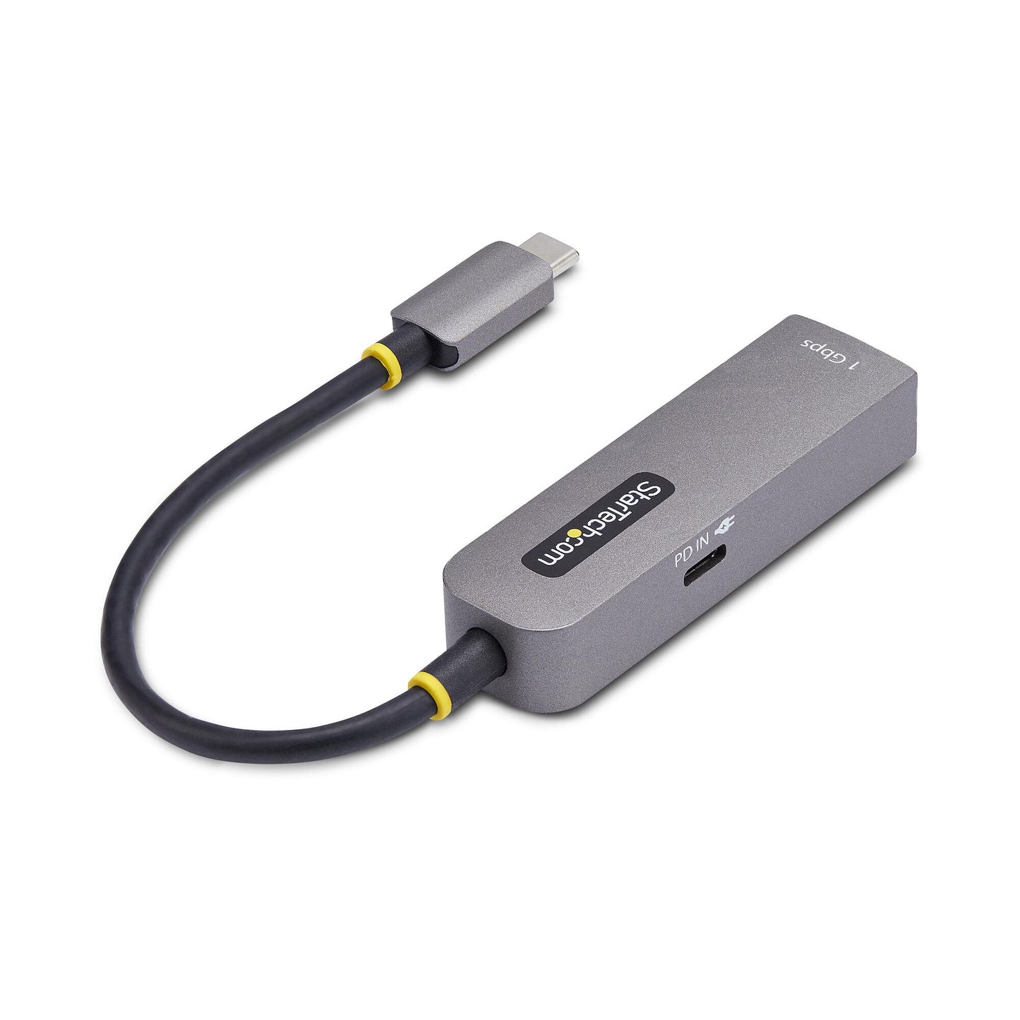StarTech.com USB-C till Ethernet-adapter, NIC, 100 W PD Pass-Through, USB 3.0 Type-C 1 Gbps nätverksadapter med flera hastigheter, Thunderbolt-kompatibel, Windows och Mac