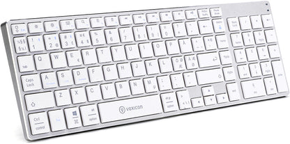Voxicon DK-300B-WHT tangentbord Bluetooth Nordic Silver, Vit