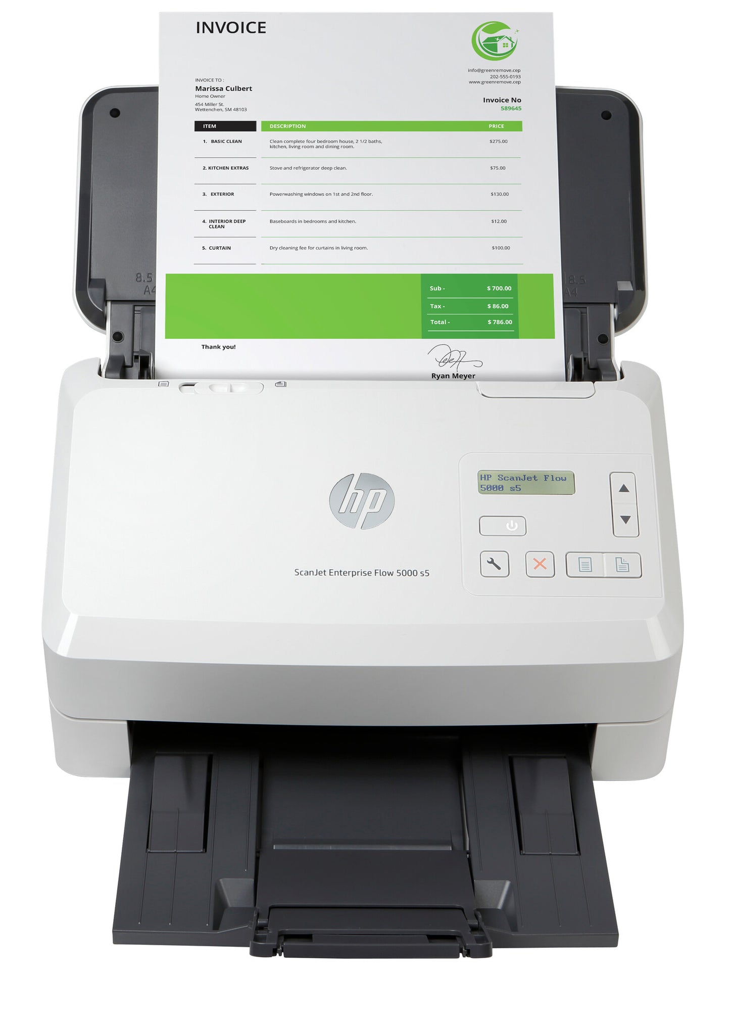 HP ScanJet Enterprise Flow 5000 s5 Arkmatad skanner 600 x 600 DPI A4 Vit