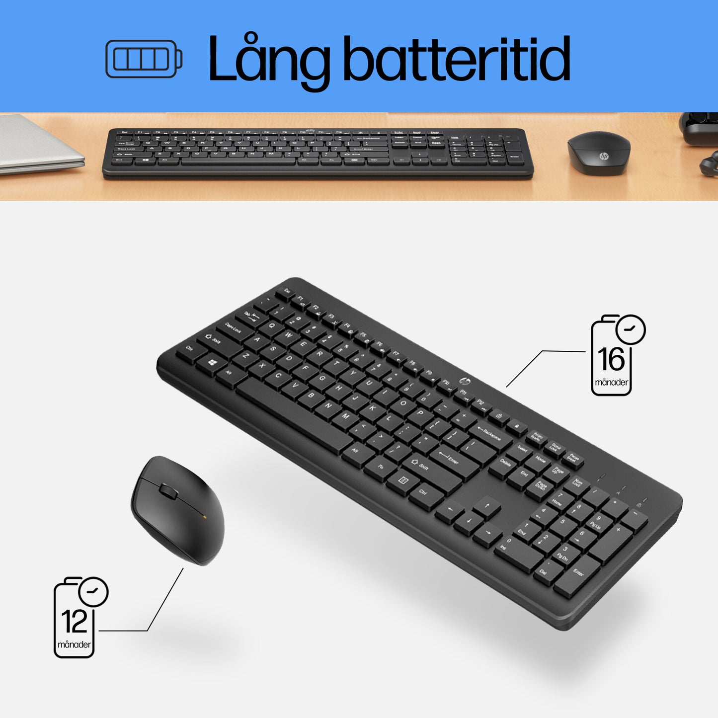 HP 230 trådlös mus och tangentbord kombinerat