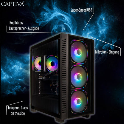CAPTIVA PC Highend Gaming I89-877 (Ultra 7 265KF/RTX5070 12GB GDDR7/SSD 2TB/32GB/WLAN/Windows 11 Home 64-bit) Intel Core Ultra 7 DDR5-SDRAM NVIDIA GeForce RTX 5070 Svart