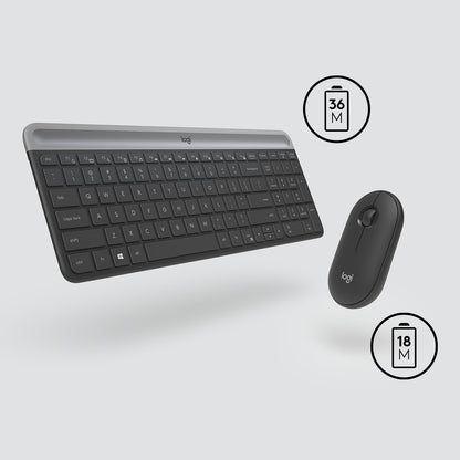 Logitech 920-009204 tangentbord Mus inkluderad Universal RF Trådlös QWERTY Amerikanskt internationellt grafit