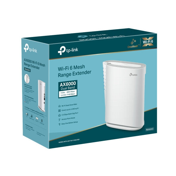 TP-Link RE900XD nätverksförlängare Nätverkssändare Vit 10, 100, 1000, 2500 Mbit/s
