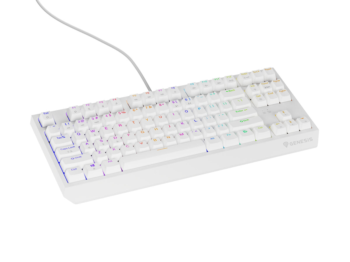 GENESIS Thor 230 TKL tangentbord Spela USB + RF Wireless + Bluetooth QWERTY Vit