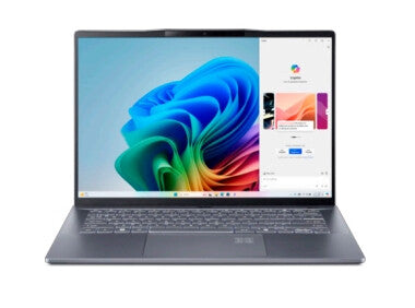 Acer Swift Go 14 AI Qualcomm Snapdragon X1P-42-100 Bärbar dator 36,8 cm (14.5") WUXGA 16 GB LPDDR5x-SDRAM 512 GB SSD Wi-Fi 7 (802.11be) Windows 11 Home tyska Grå, Rostfritt stål