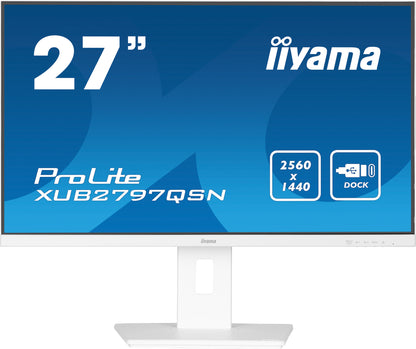 iiyama G-MASTER XUB2797QSN-W2 platta pc-skärmar 68,6 cm (27") 2560 x 1440 pixlar Quad HD LED Vit