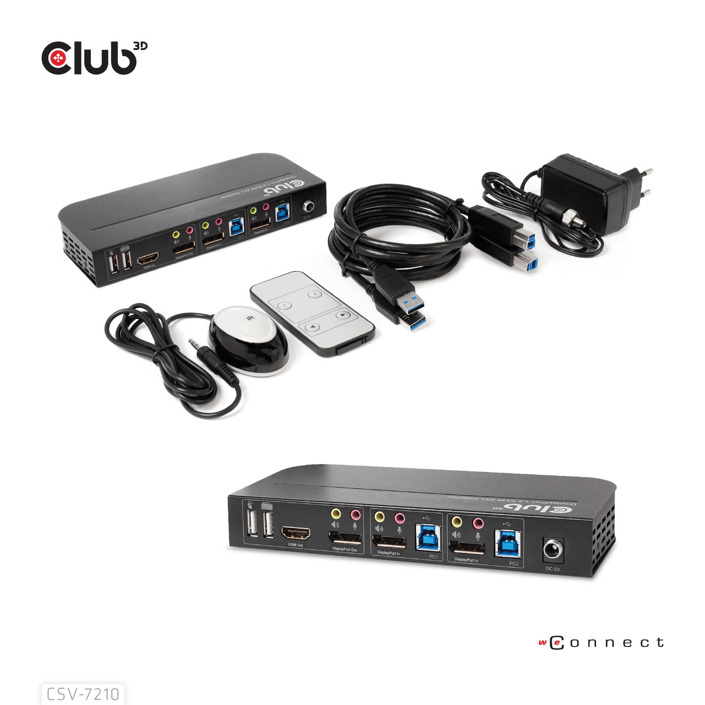 CLUB3D CSV-7210 KVM-switchar Svart