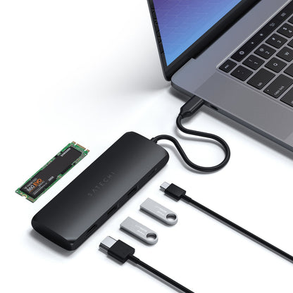 Satechi ST-UCHSEK dockningsstationer för bärbara datorer Kabel USB 3.2 Gen 2 (3.1 Gen 2) Type-A Svart