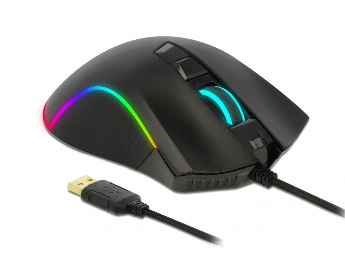 DeLOCK 12670 datormöss Spela högerhand USB Type-A Optisk 10000 DPI