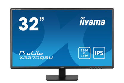 iiyama ProLite X3270QSU-B1 platta pc-skärmar 80 cm (31.5") 2560 x 1440 pixlar Wide Quad HD LED Svart