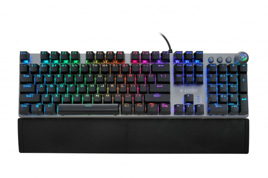 iBox AURORA K-4 tangentbord Spela USB QWERTY Svart, Silver