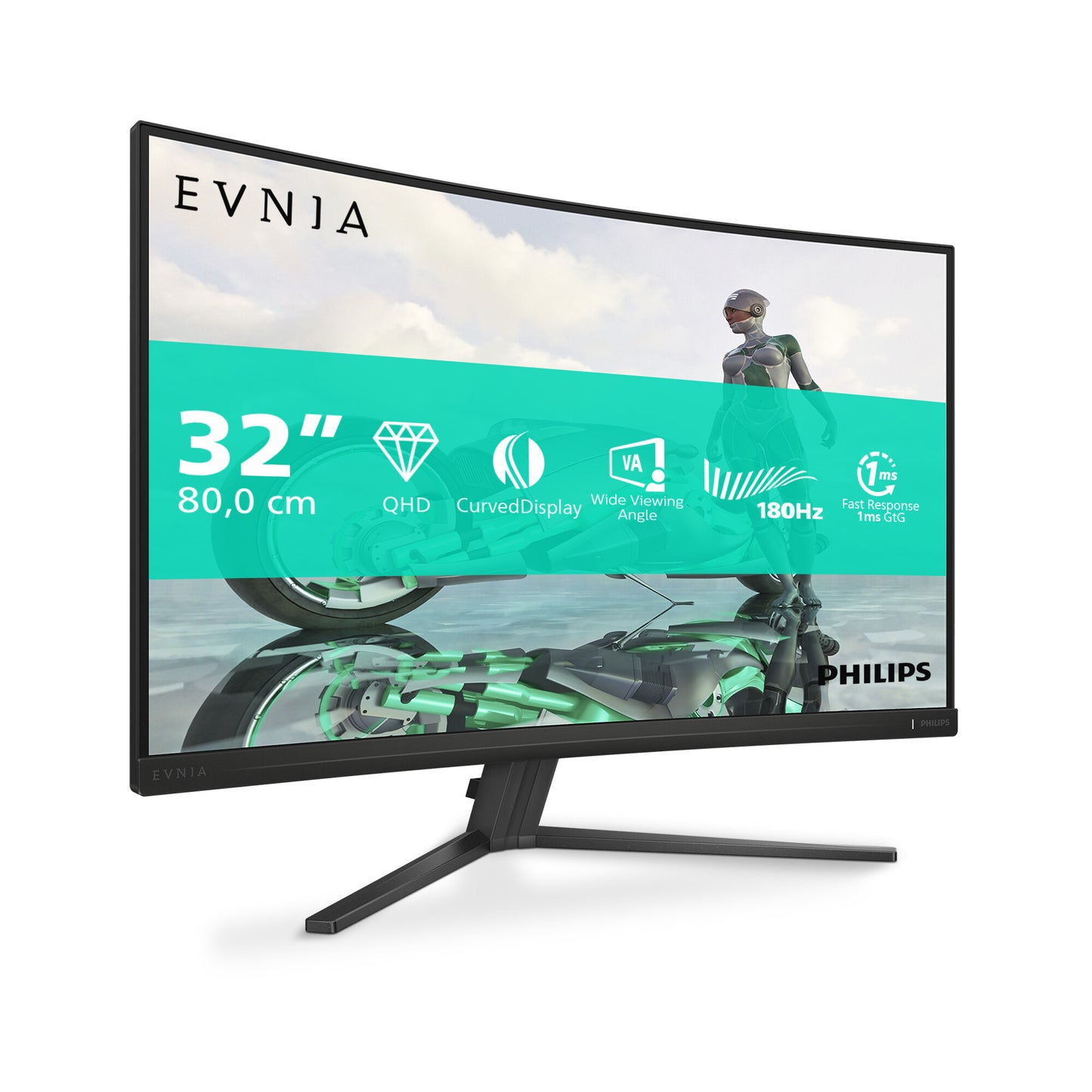 Philips Evnia 32M2C3500L/00 platta pc-skärmar 80 cm (31.5") 2560 x 1440 pixlar Quad HD LCD Svart
