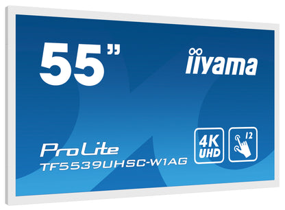 iiyama ProLite TF5539UHSC-W1AG platta pc-skärmar 139,7 cm (55") 3840 x 2160 pixlar 4K Ultra HD LED Pekskärm Flera användare Vit