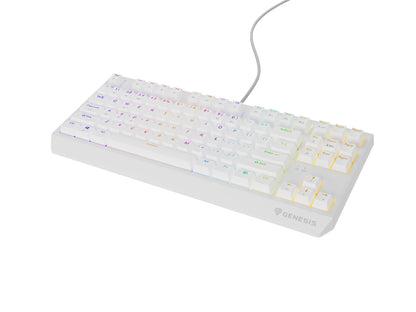 GENESIS Thor 230 TKL tangentbord Spela USB + RF Wireless + Bluetooth QWERTY Vit