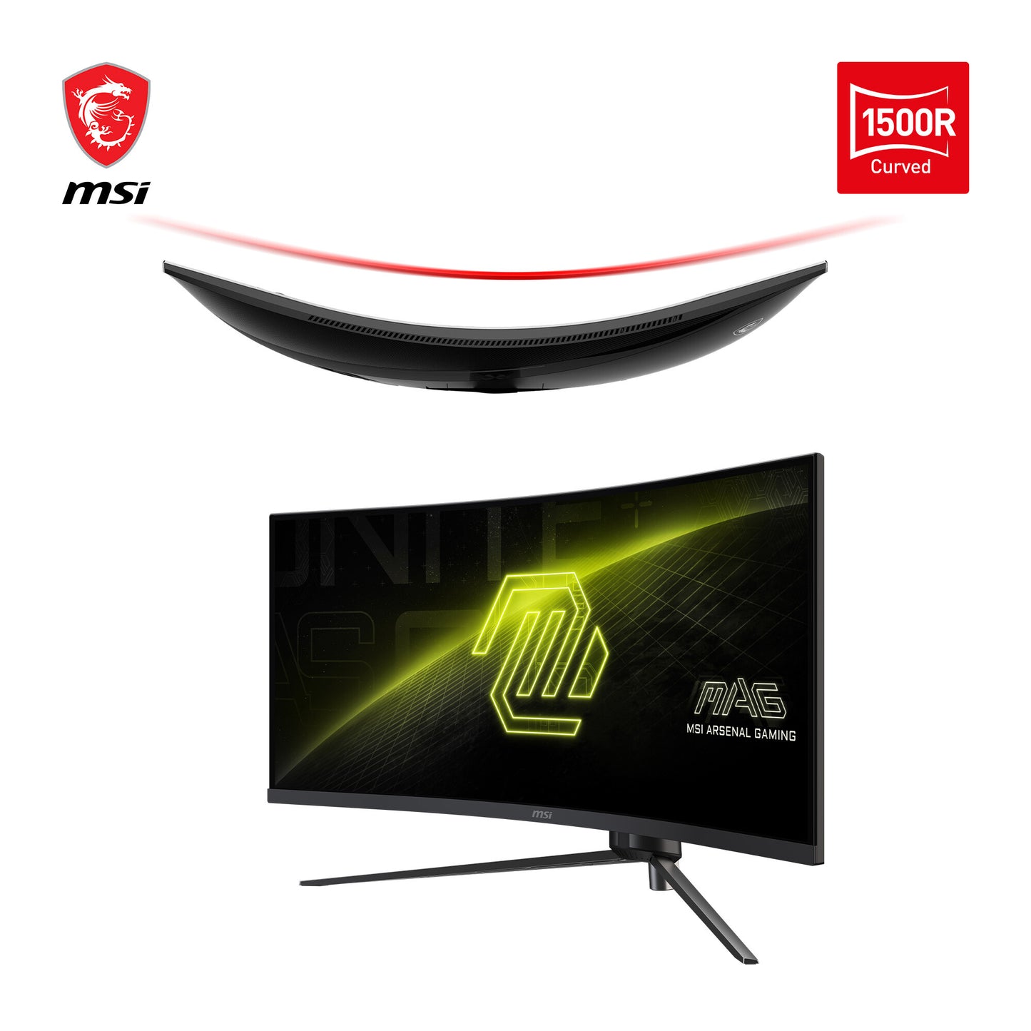MSI MAG 345CQRDE platta pc-skärmar 86,4 cm (34") 3440 x 1440 pixlar UltraWide Dual Quad HD Svart