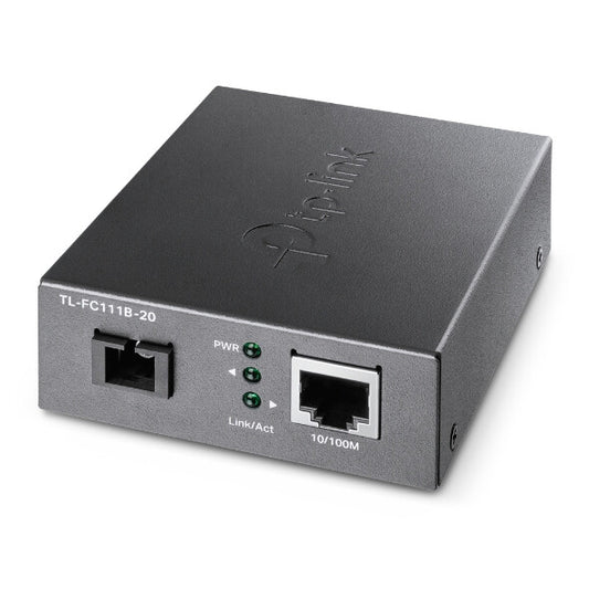 TP-Link TL-FC111B-20 mediakonverterare för nätverk 100 Mbit/s Enkelläge Svart