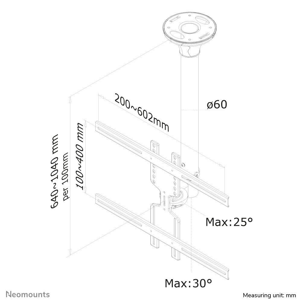 Neomounts FPMA-C400BLACK tv-fäste 152,4 cm (60") Svart