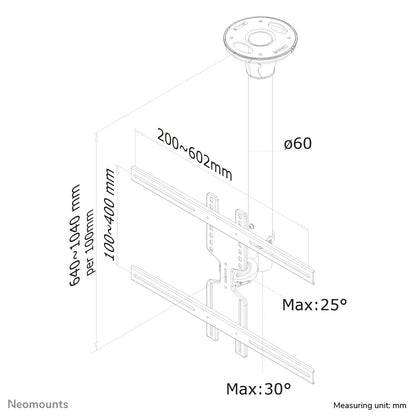 Neomounts FPMA-C400BLACK tv-fäste 152,4 cm (60") Svart