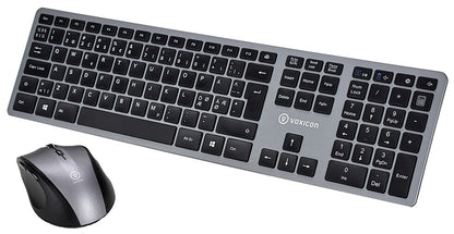 Voxicon 285WL tangentbord Mus inkluderad Universal RF Trådlös QWERTY Nordic Svart, Silver
