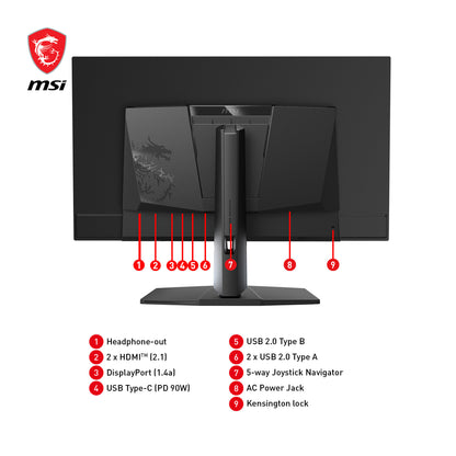 MSI MPG 321URXDE QD-OLED platta pc-skärmar 80 cm (31.5") 3840 x 2160 pixlar 4K Ultra HD Svart