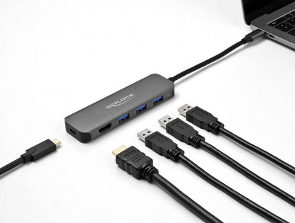 DeLOCK 64171 dockningsstationer för bärbara datorer USB 3.2 Gen 1 (3.1 Gen 1) Type-C Grå