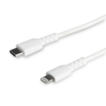 StarTech.com 2m tålig, vitt USB-C till Blixtkabel - Hård, tålig aramifiber USB typ A till Blixtladdare/synkron strömsladd - Apple MFi-certifierad iPad/iPhone 12