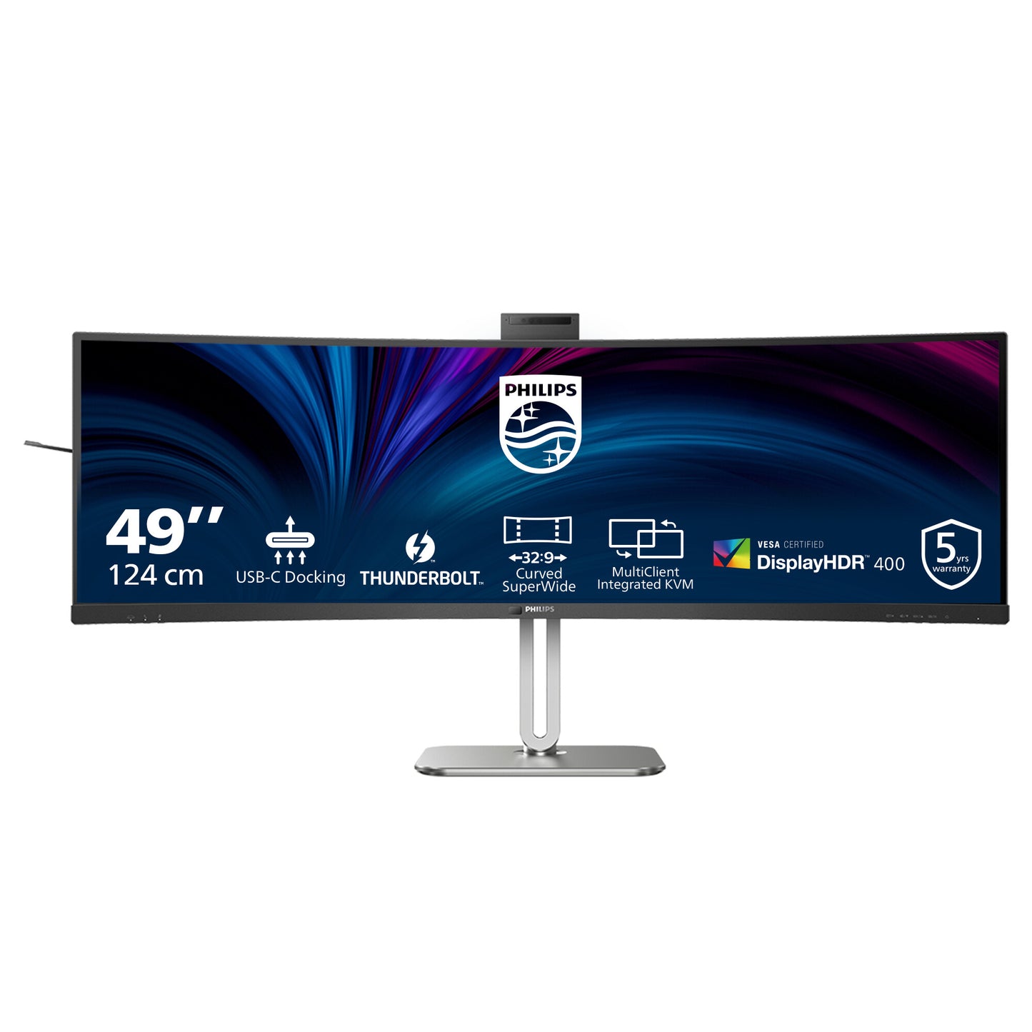 Philips 49B2U6903CH/00 platta pc-skärmar 124,5 cm (49") 5120 x 1440 pixlar Dual QHD LCD Grå