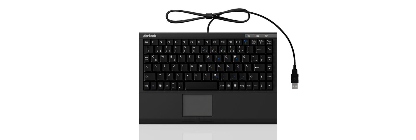 KeySonic ACK-540U+ (US) tangentbord Kontor USB QWERTY Engelska (USA) Svart