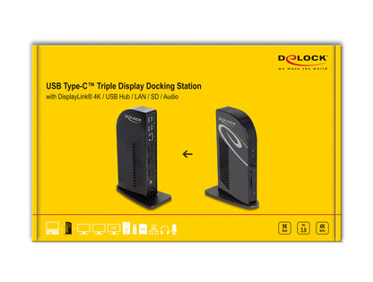 DeLOCK 88051 dockningsstationer för bärbara datorer Dockning USB 3.2 Gen 2 (3.1 Gen 2) Type-C Svart