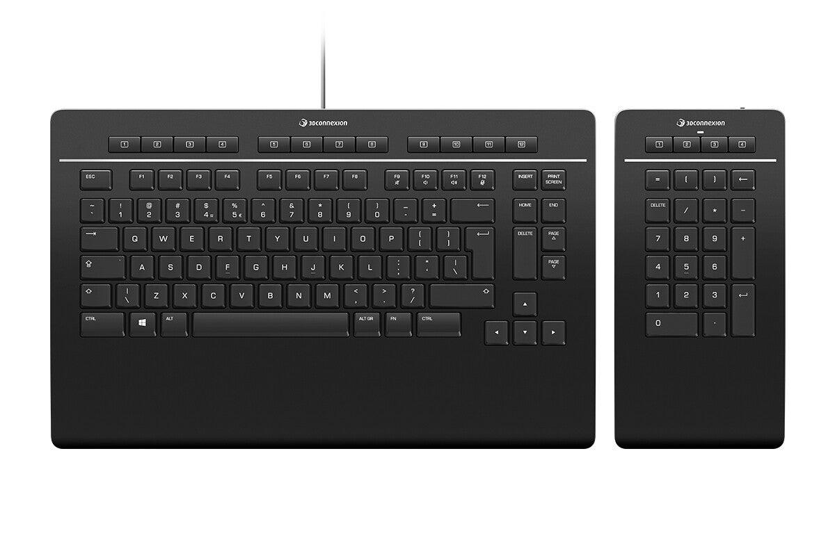 3Dconnexion Keyboard Pro with Numpad tangentbord Kontor USB + RF Wireless + Bluetooth QWERTZ tyska Svart