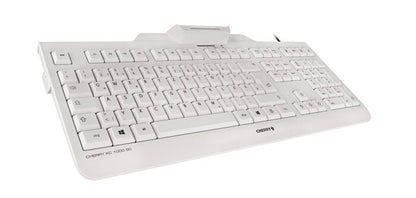 CHERRY KC 1000 SC tangentbord Universal USB AZERTY Belgiskt Vit