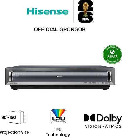 Hisense PX3 storbilds-tv Ultra short throw-projektor 2800 ANSI-lumen UHD 4K (3840x2160) Svart, Mörkgrå