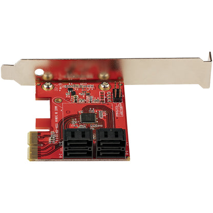 StarTech.com SATA PCIe-kort - PCIe SATA-expansionskort med 4 portar - 6 Gbps - Lågprofilfäste - Staplade SATA-kontakter - ASM1164 Non-Raid - PCI Express till SATA-omvandlare