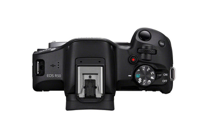Canon EOS R50, Black + RF-S 18-45 IS STM + RF-S 55-210mm F5-7.1 IS STM Kit MILC 24,2 MP CMOS 6000 x 4000 pixlar Svart