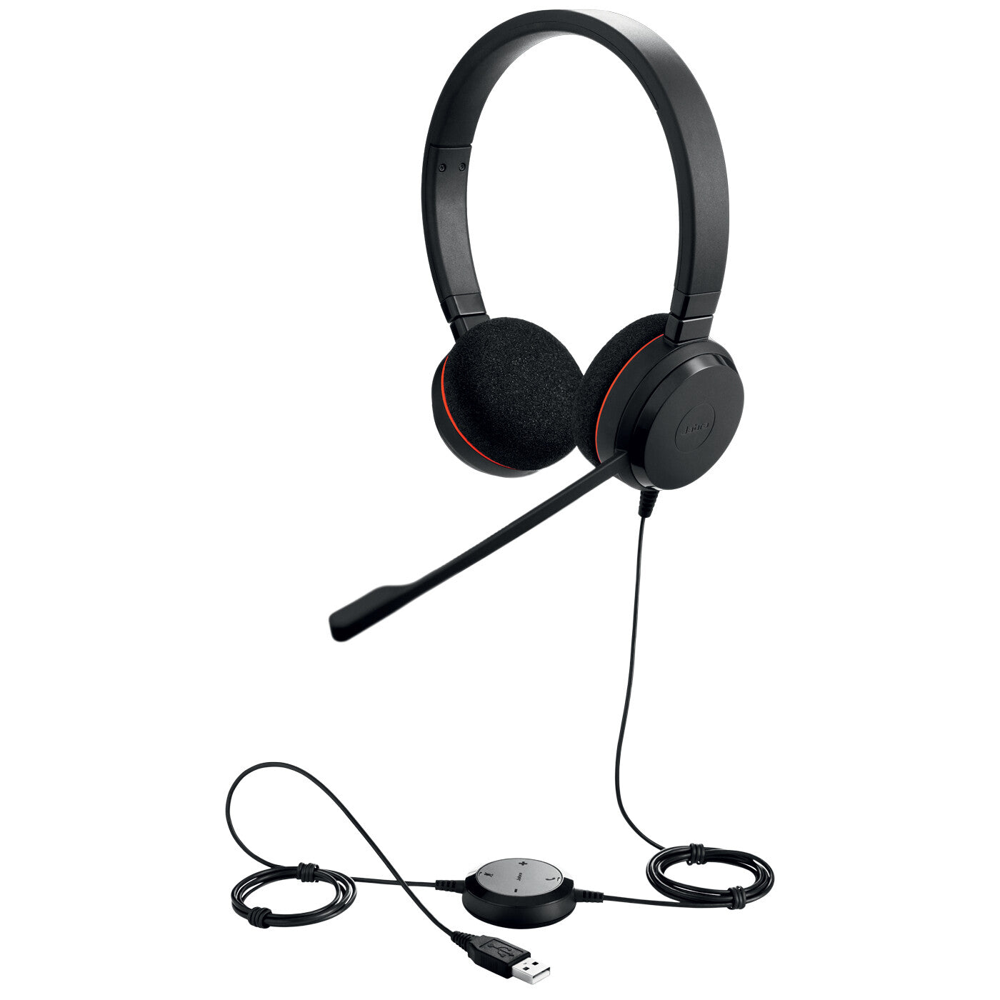 Jabra Evolve 20 Headset Kabel Huvudband Kontor/callcenter USB Type-A Svart