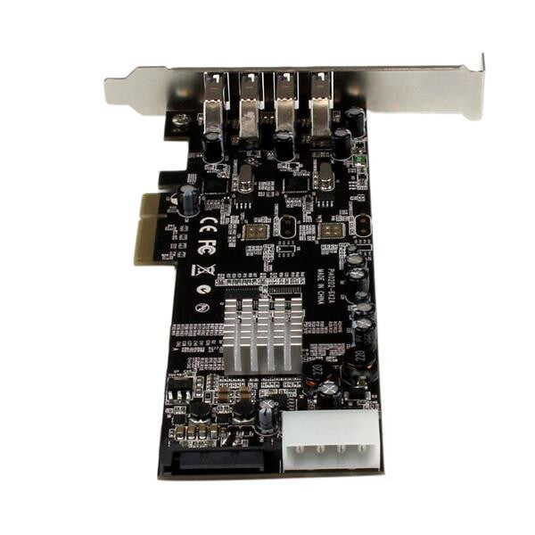 StarTech.com PCI Express (PCIe) SuperSpeed USB 3.0-kortadapter med 4 portar och 2 dedicerade kanaler på 5 Gbps – UASP – SATA/LP4-ström