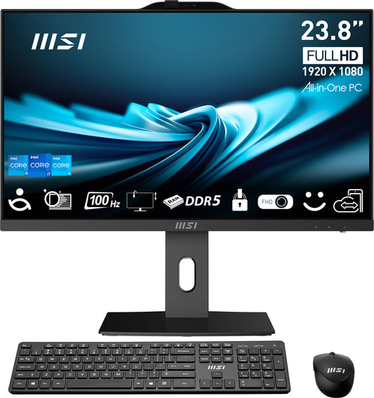 MSI Pro AP242P 14M-813EU Intel® Core™ i7 i7-14700 60,5 cm (23.8") 1920 x 1080 pixlar Allt-i-ett-dator 16 GB DDR5-SDRAM 1 TB SSD Windows 11 Pro Wi-Fi 6E (802.11ax) Svart