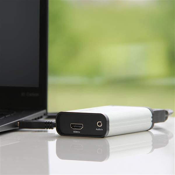 StarTech.com HDMI till USB C Videoinspelningsenhet 1080p 60 b/s - UVC - Extern USB 3.0 Type-C inspelning/livestreaming - HDMI Audio/Video inspelningsadapter - Fungerar med USB-C/USB-A/Thunderbolt 3