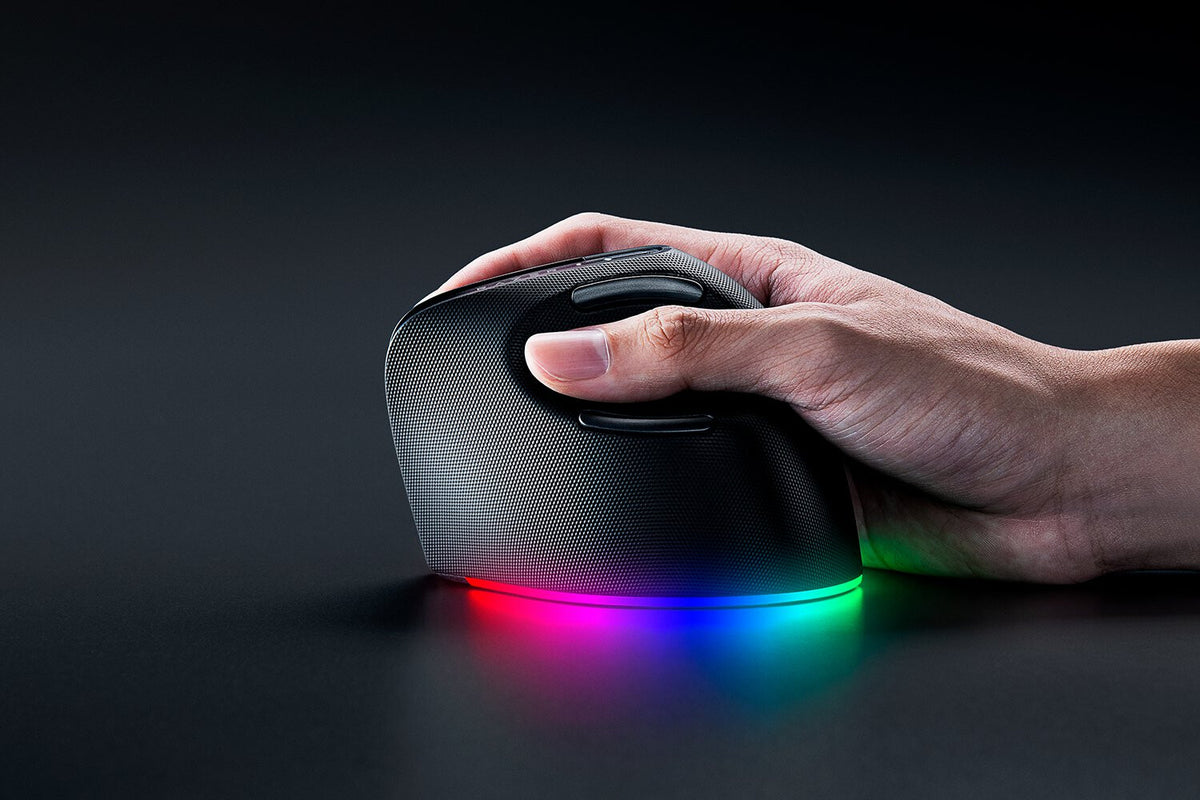 Razer Pro Click V2 Vertical datormöss Universal högerhand RF Wireless + Bluetooth + USB Type-C Optisk 30000 DPI