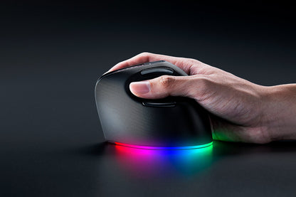 Razer Pro Click V2 Vertical datormöss Universal högerhand RF Wireless + Bluetooth + USB Type-C Optisk 30000 DPI