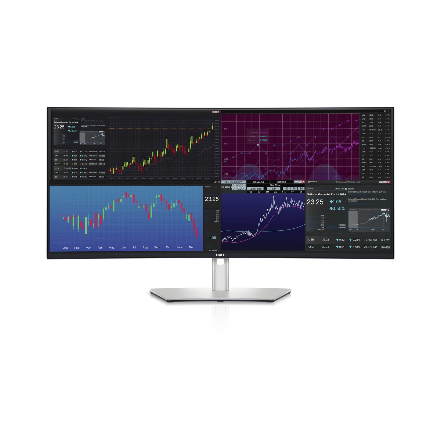 DELL UltraSharp U3824DW LED display 95,2 cm (37.5") 3840 x 1600 pixlar Wide Quad HD+ LCD Svart, Silver