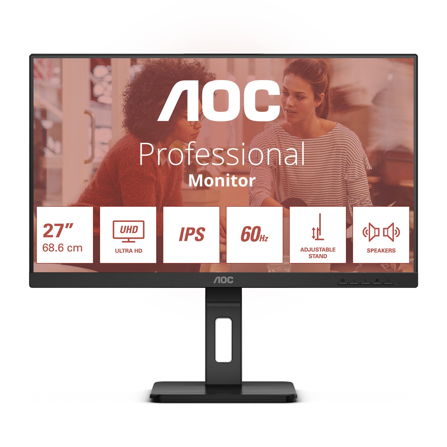 AOC E3 U27E3UF platta pc-skärmar 68,6 cm (27") 3840 x 2160 pixlar 4K Ultra HD LED Svart