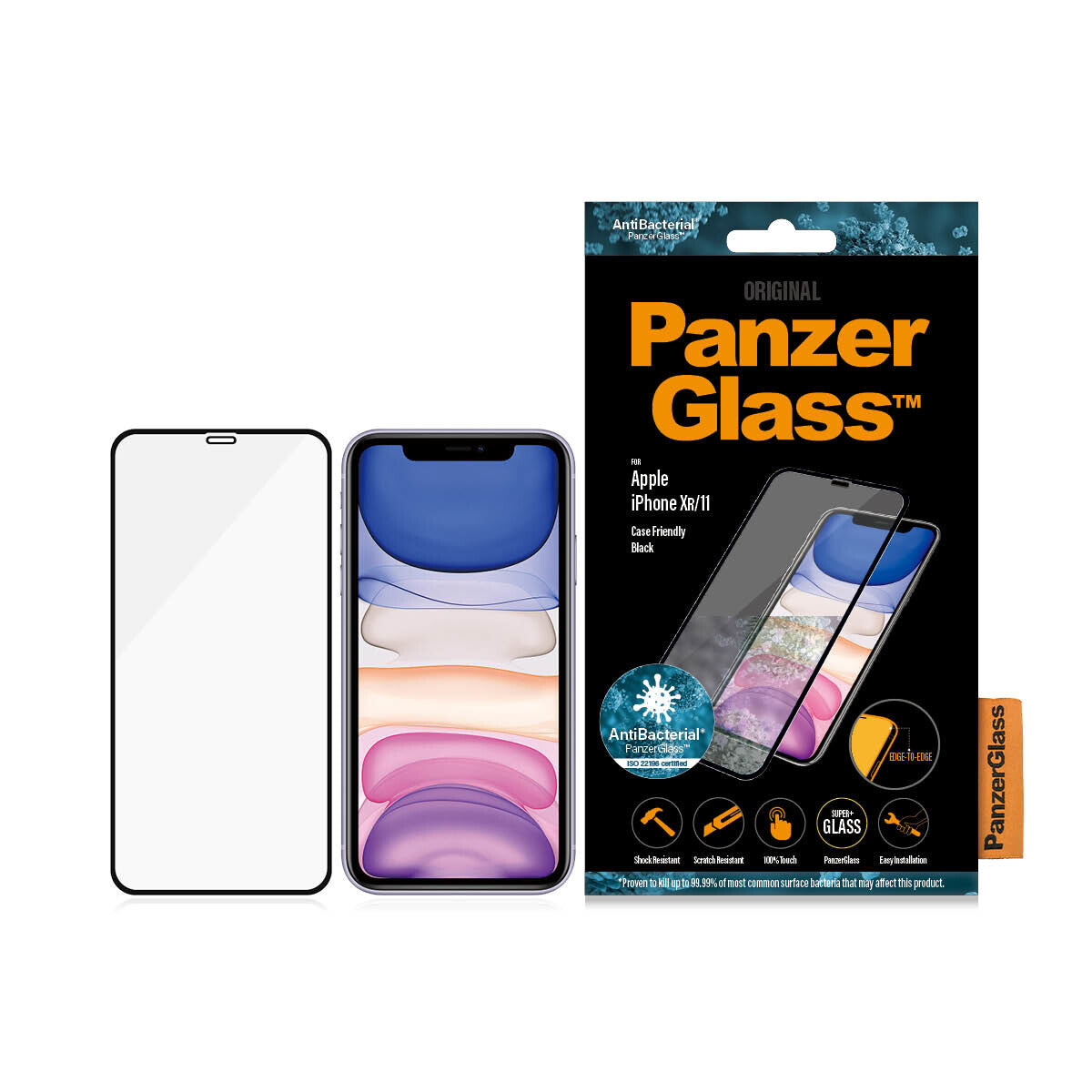 PanzerGlass ® Screen Protector iPhone 11 | XR | Edge-to-Edge Genomskinligt skärmskydd Apple 1 styck