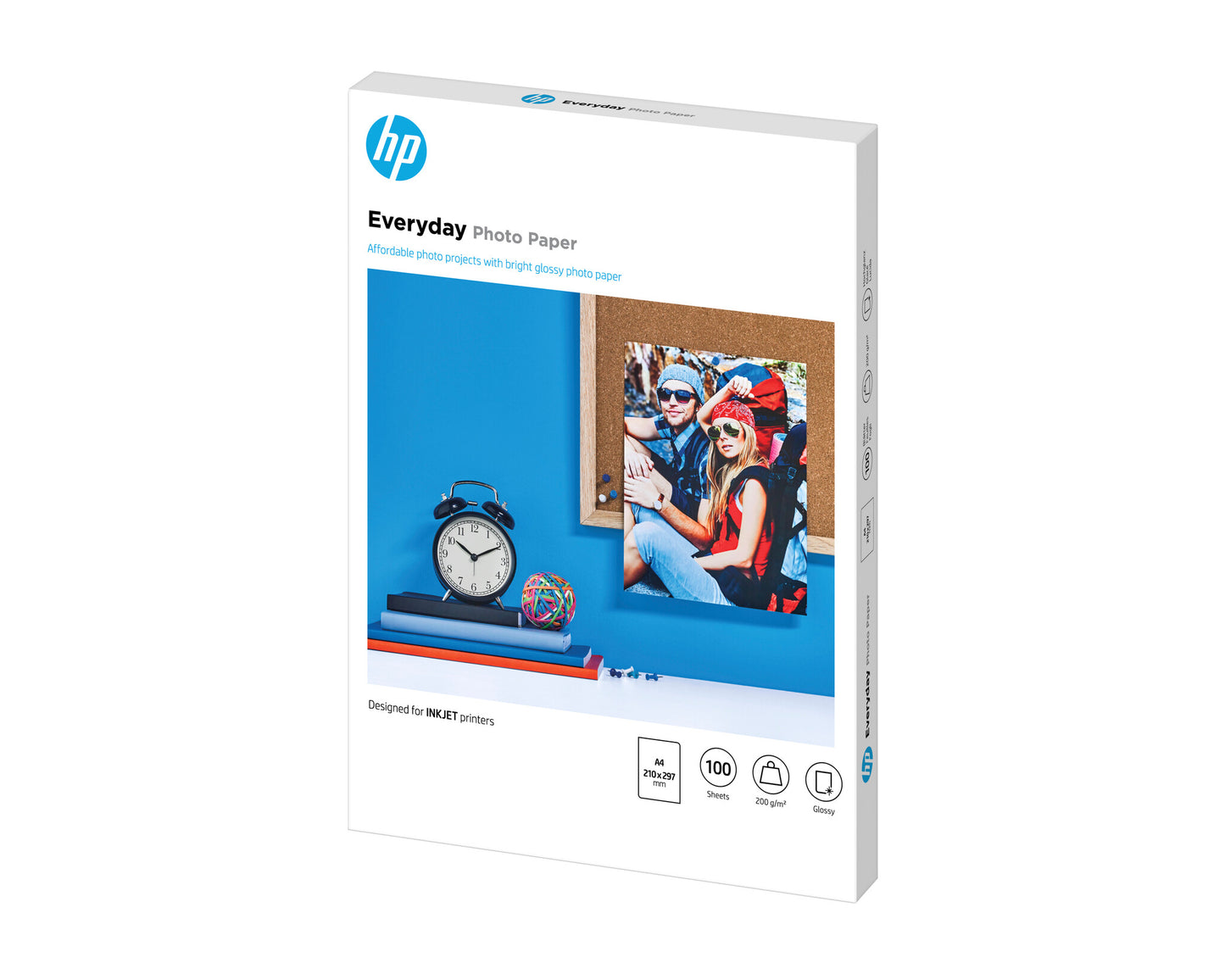 HP Everyday Photo-papper, glättat, 200 g/m2, A4 (210 x 297 mm), 100 ark