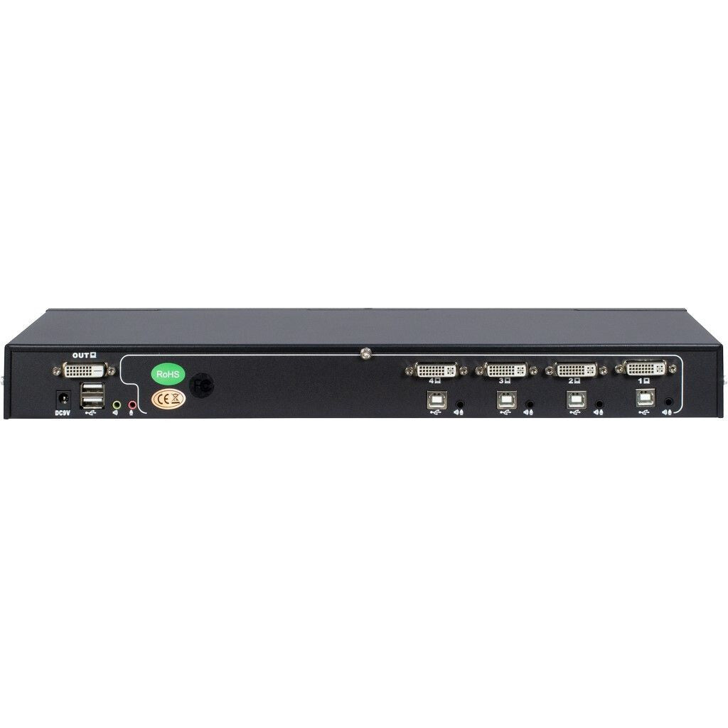 Inter-Tech AS-9104DA KVM-switchar Rackmontering Svart