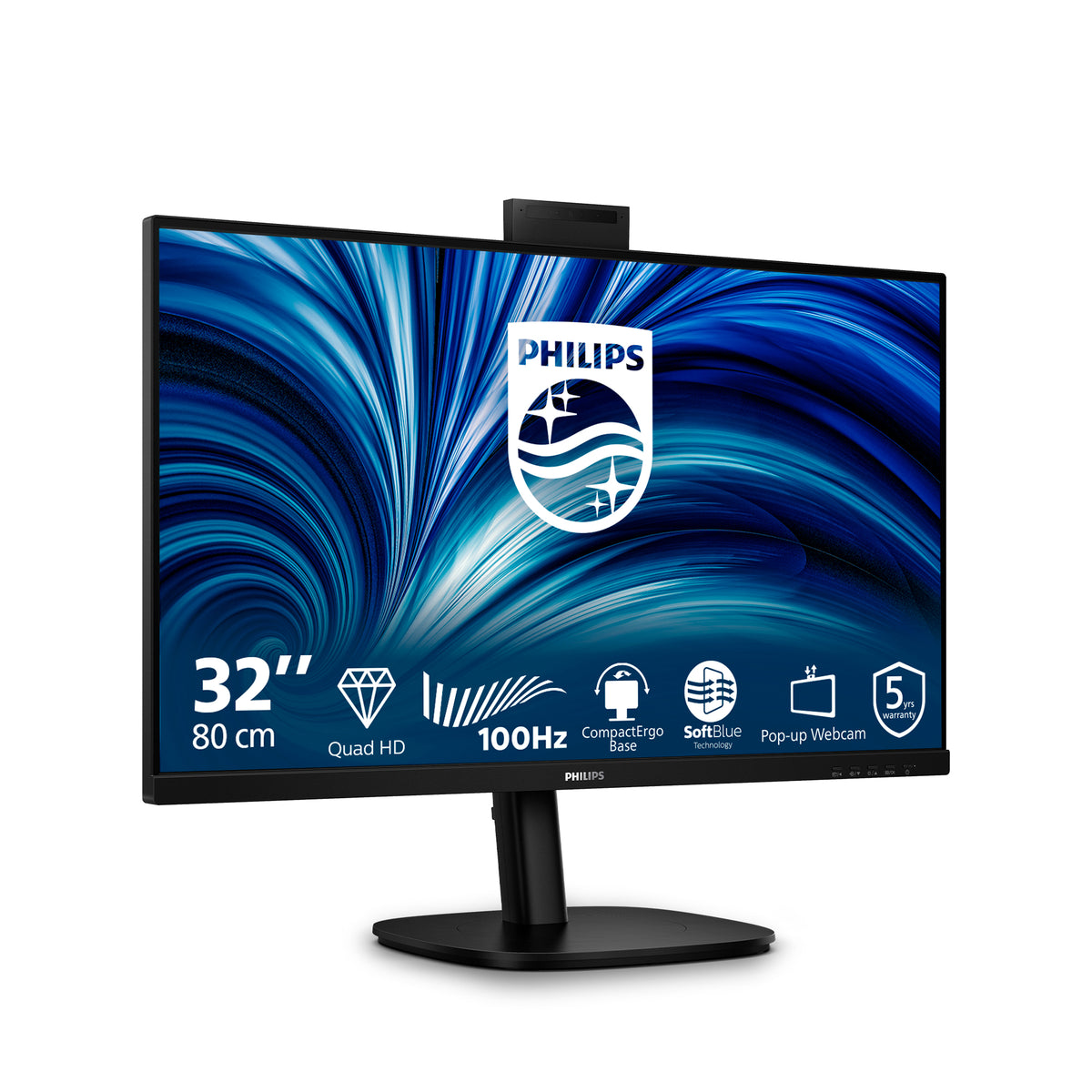 Philips 3000 series 32B2U3601H/00 platta pc-skärmar 80 cm (31.5") 2560 x 1440 pixlar Quad HD LCD Svart
